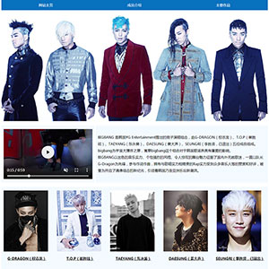 韩国男团BIGBANG网页设计作业模板明星主题DW学生网页成品下载